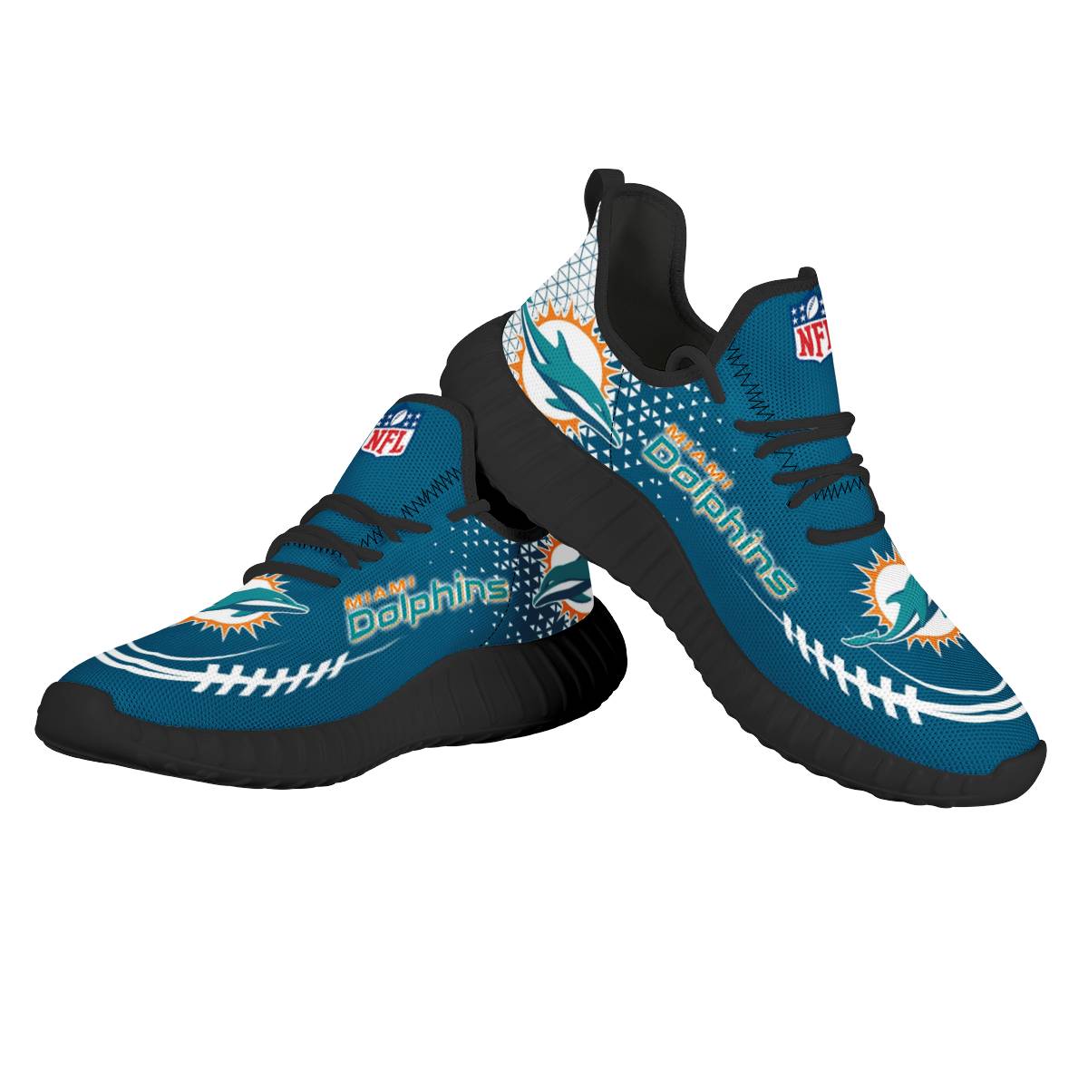 Men's NFL Miami Dolphins Mesh Knit Sneakers/Shoes 002